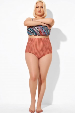 Bikinihose mit klassischer Abdeckung und Wellenmuster