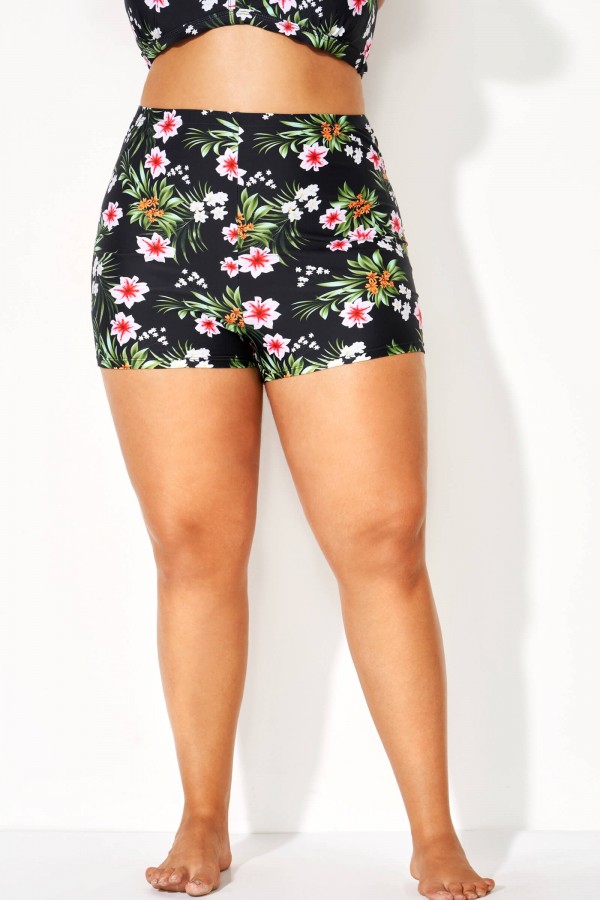 Frauen-Jungen-Shorts mit Blumenmuster und mittlerer Taille