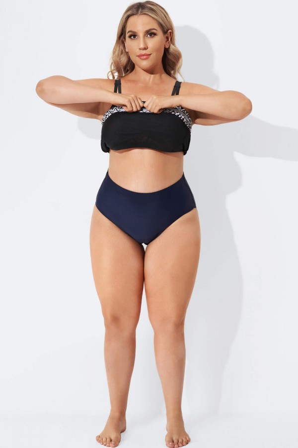 Marineblauer Mode-Slip mit vollständiger Abdeckung für die Dame